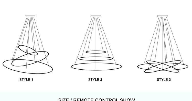 Lustre design avec plusieurs cercles chromés entrelacés Rings