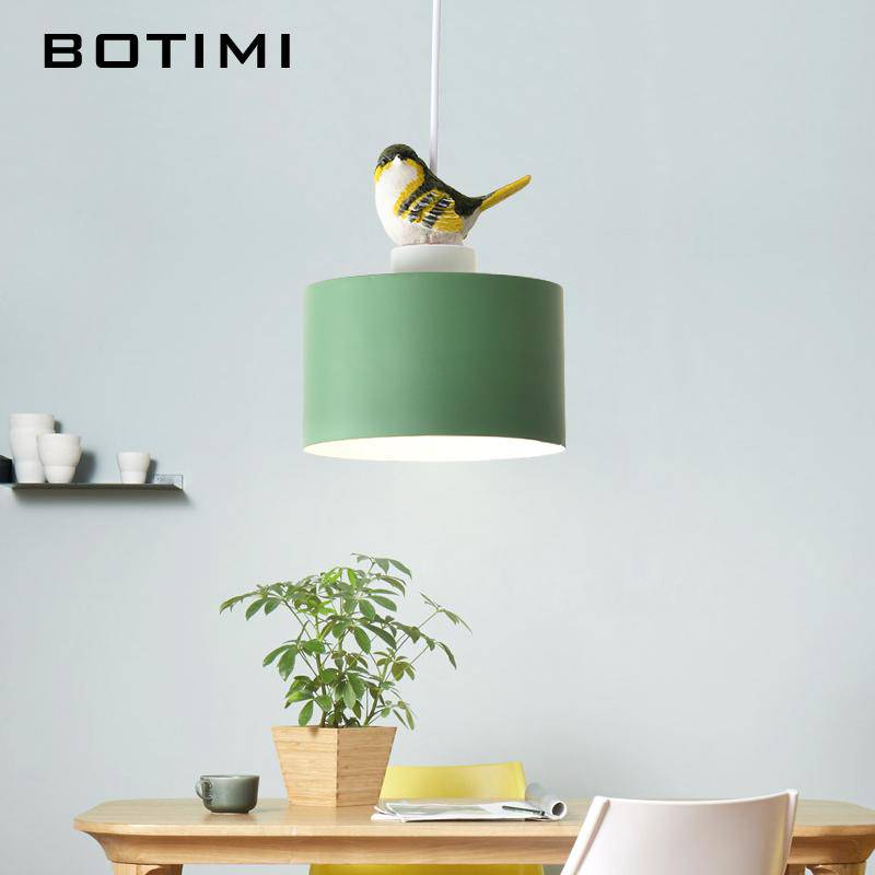 Lámpara de suspensión design LED de color con el pájaro Botimi