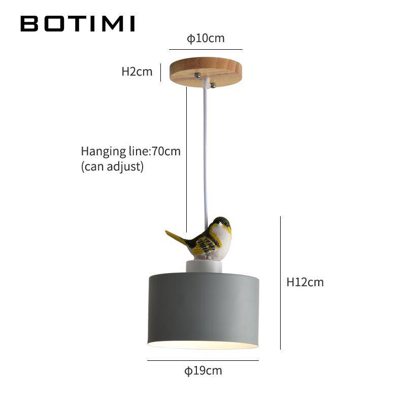 pendant light colorful LED design with Botimi bird