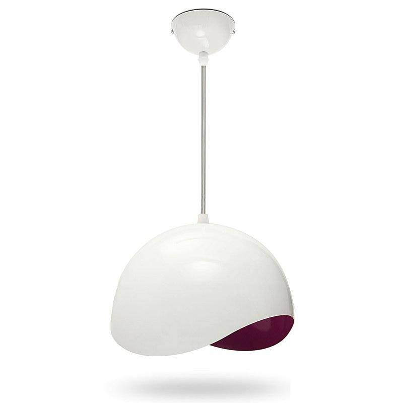 pendant light white ball and colored interior Eggshell