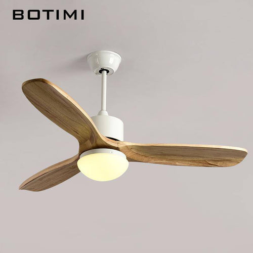 Techo LED ceiling fan with wood blades