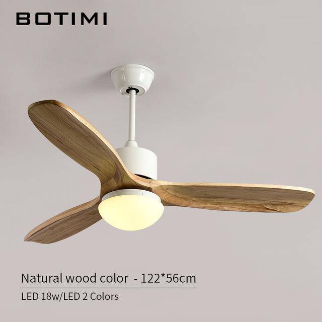 Techo LED ceiling fan with wood blades