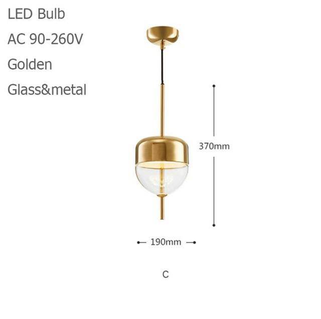 Lámpara de suspensión design LED con forma original (azul o dorado)