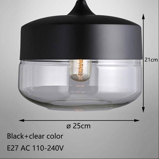 Lámpara de suspensión moderno design en vidrio y metal Loft