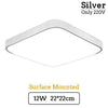 Plafonnier LED carré et bord arrondis Surface