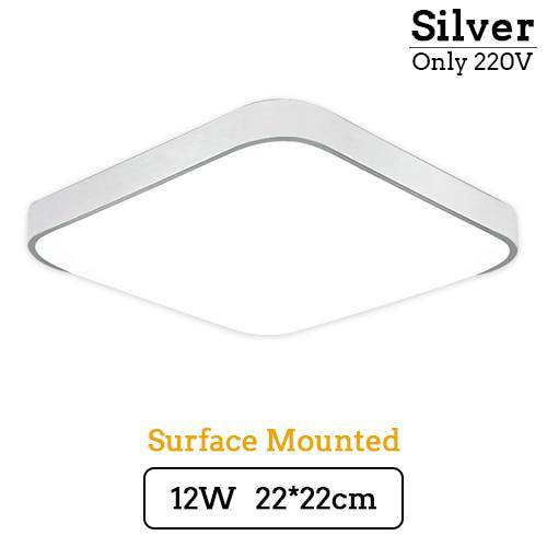 Square LED ceiling light with rounded edge Surface