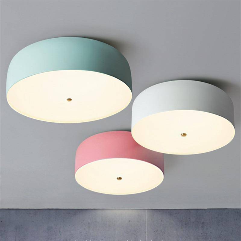 Modern round coloured LED ceiling lamp Nordic