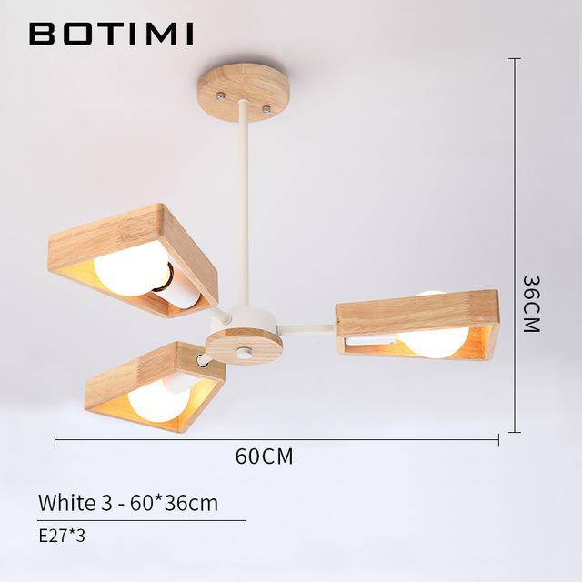 Lustre en bois à LED ajustable Wooden