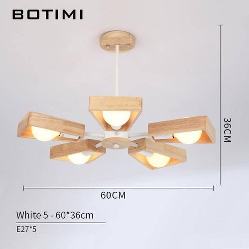 Lustre en bois à LED ajustable Wooden