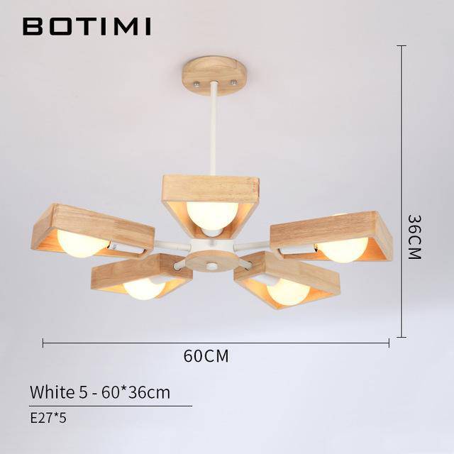 Lustre en bois à LED ajustable Wooden - vue 5 sur 7