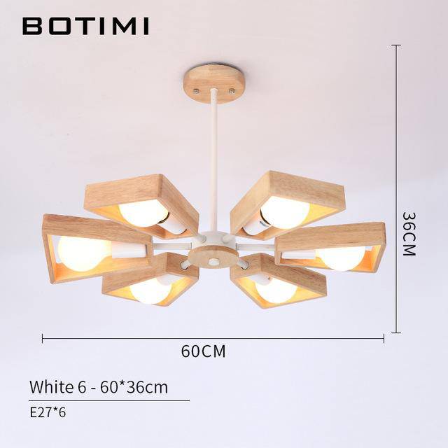 Lustre en bois à LED ajustable Wooden