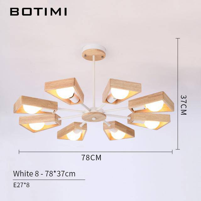 Lustre en bois à LED ajustable Wooden