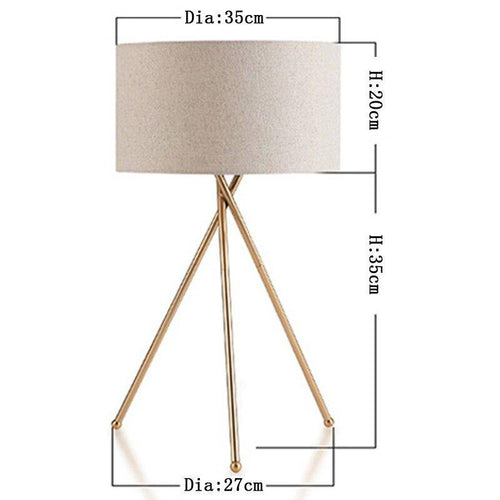 Lampe à poser design dorée avec abat-jour en tissu - vue 5 sur 5