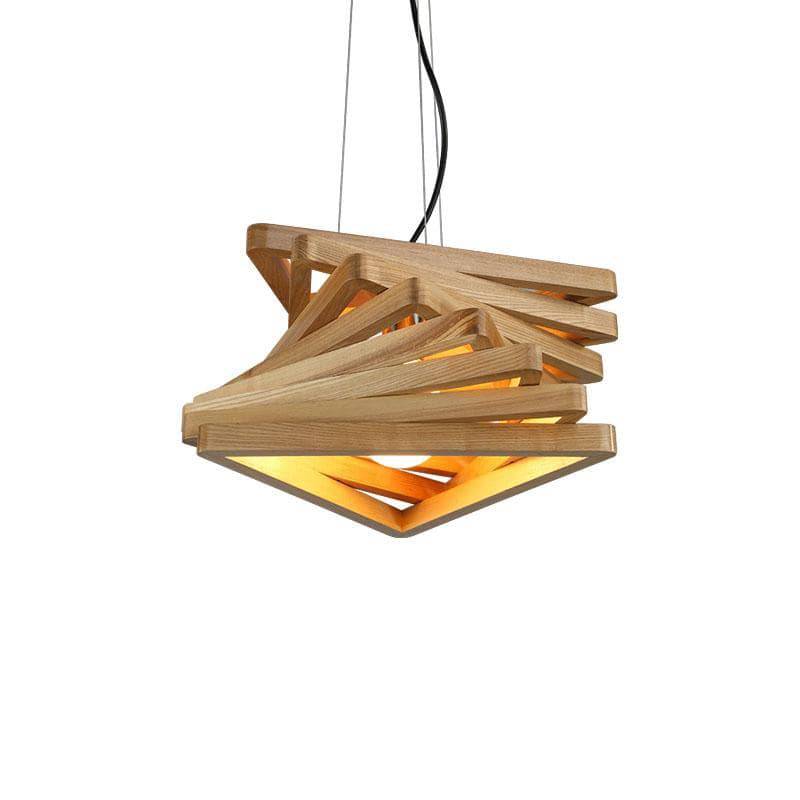 Design chandelier triangles in wood Fruit
