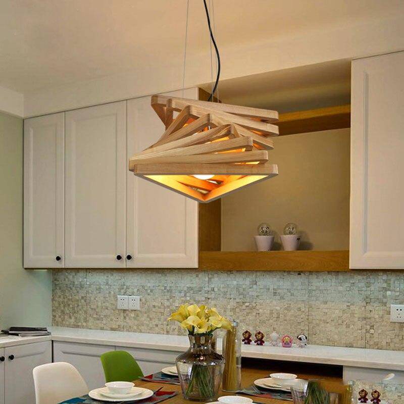 Lustre design triangles en bois Fruit - vue 8 sur 8