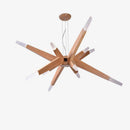 Lustre design à LED avec branches en bois Contemporary