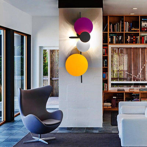 Applique murale design à LED avec plusieurs disques métal colorés Lasha - vue 3 sur 9