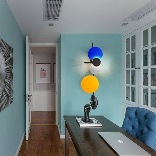 Applique murale design à LED avec plusieurs disques métal colorés Lasha - vue 5 sur 9