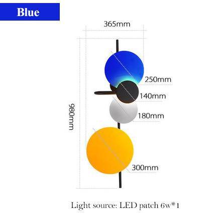 Applique murale design à LED avec plusieurs disques métal colorés Lasha - vue 6 sur 9