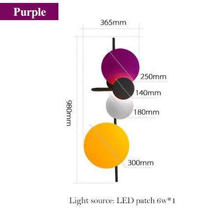 Applique murale design à LED avec plusieurs disques métal colorés Lasha - vue 10 sur 9