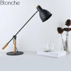 Lampe de bureau à LED ajustable métal et bois (noir ou blanc)