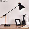 Lampe de bureau à LED ajustable métal et bois (noir ou blanc)