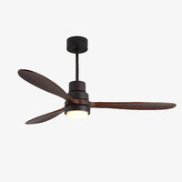 Ventilateur de plafond LED à pales rayés et base colorée