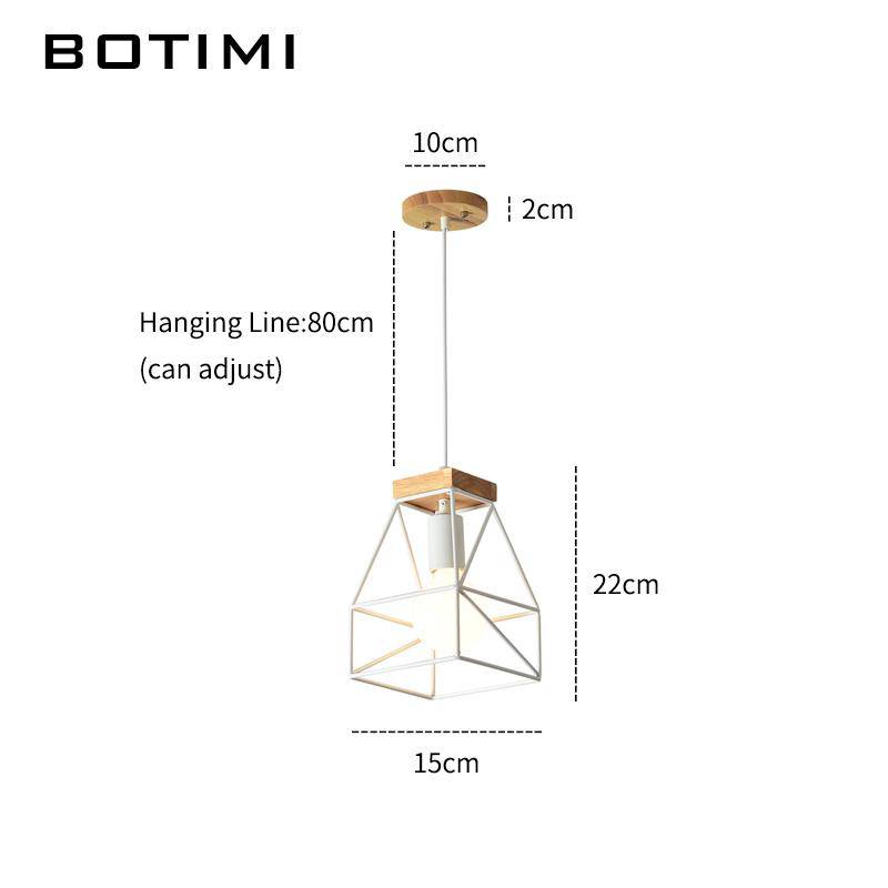Design LED pendant light white metal cage