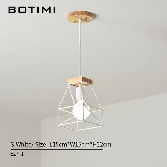 Design LED pendant light white metal cage