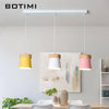 Suspension triple à LED en bois et métal de couleur