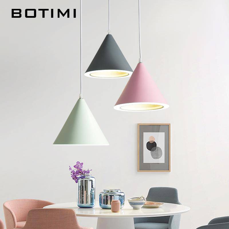 pendant light Nordic color cone LED design