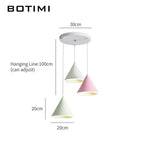 Suspension design LED en cône de couleur Nordic