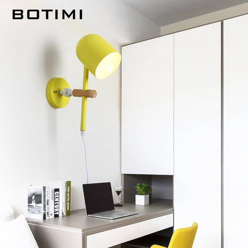 Applique LED design en bois et métal de couleur - vue 10 sur 9