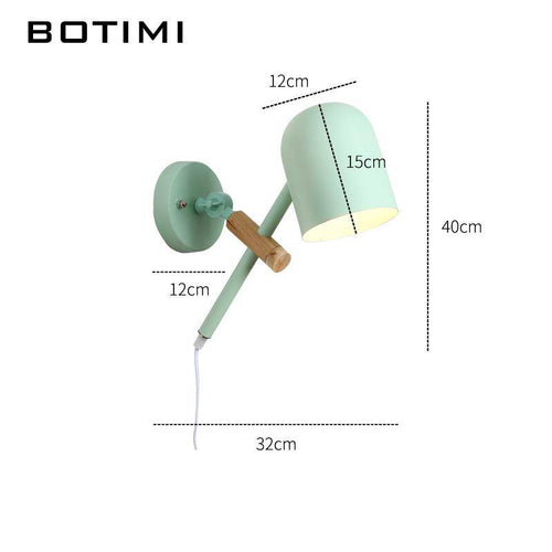 Applique LED design en bois et métal de couleur - vue 9 sur 9