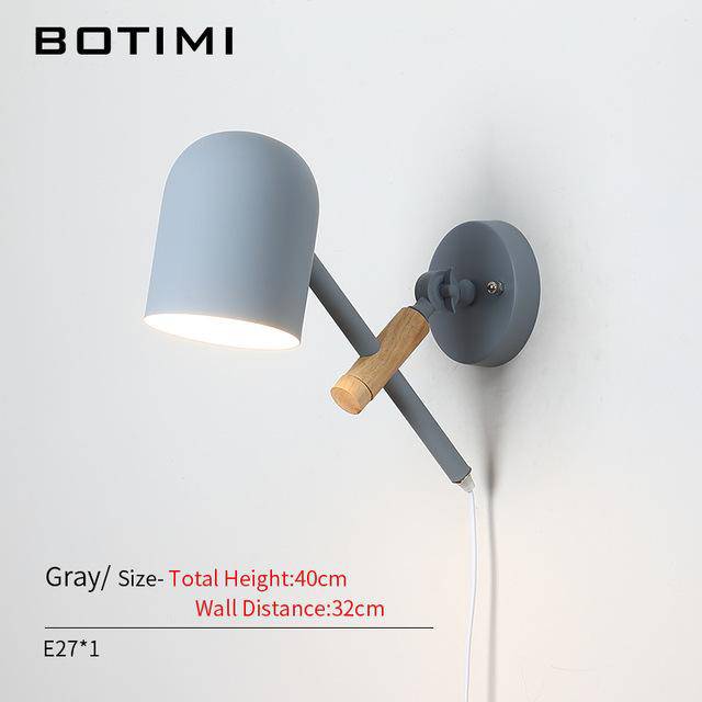 Applique LED design en bois et métal de couleur - vue 7 sur 9