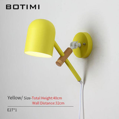 Applique LED design en bois et métal de couleur - vue 7 sur 9
