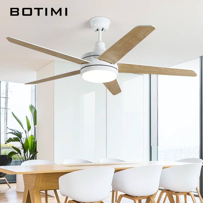 Ventilateur de plafond à LED avec pales en bois Botimi