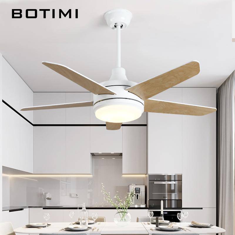 Ventilateur de plafond à LED avec pales en bois Botimi