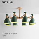 Lustre LED avec bras en bois et abats-jours arrondis