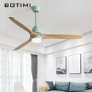 Ventilateur de plafond LED à pales rayés et base colorée