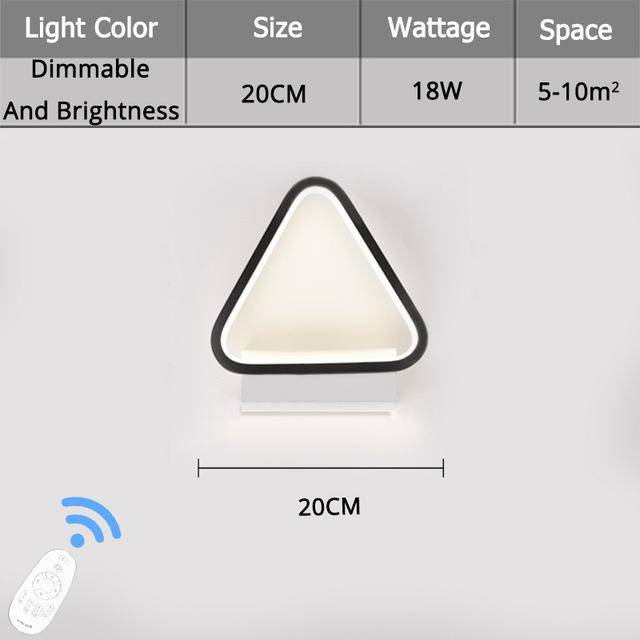 Plafonnier ou applique design LED à triangles noirs et blancs