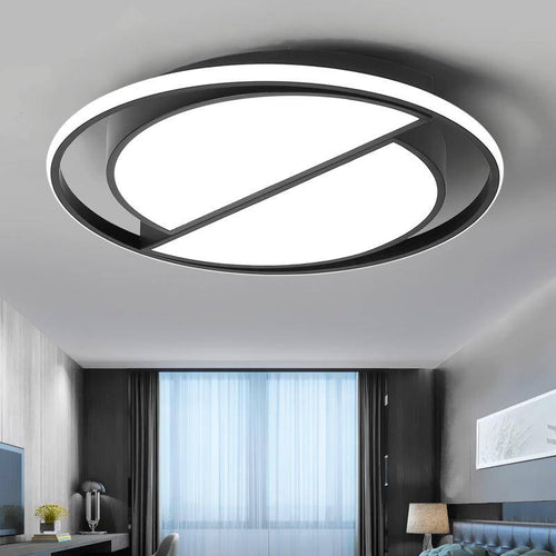 Lámpara de techo design LED semicírculo desplazado en círculo Inicio