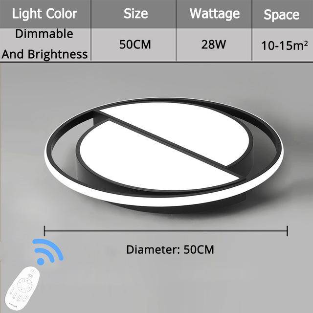 Lámpara de techo design LED semicírculo desplazado en círculo Inicio
