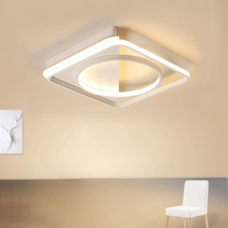 Plafonnier design LED cercle dans carré