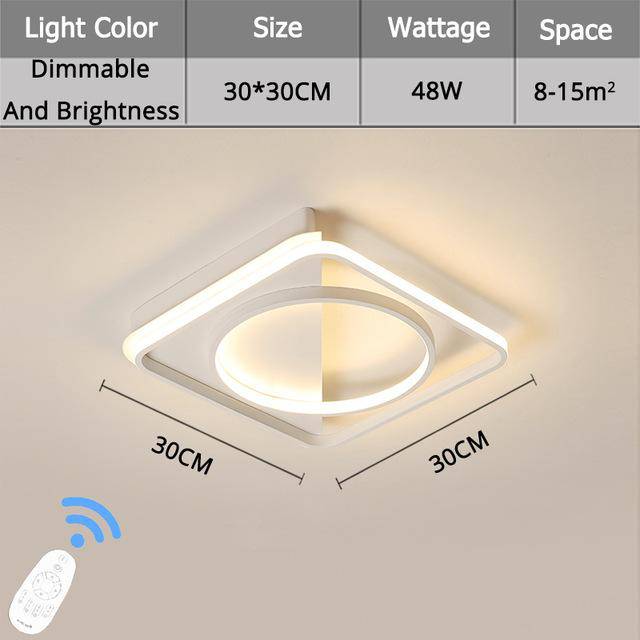Plafonnier design LED cercle dans carré