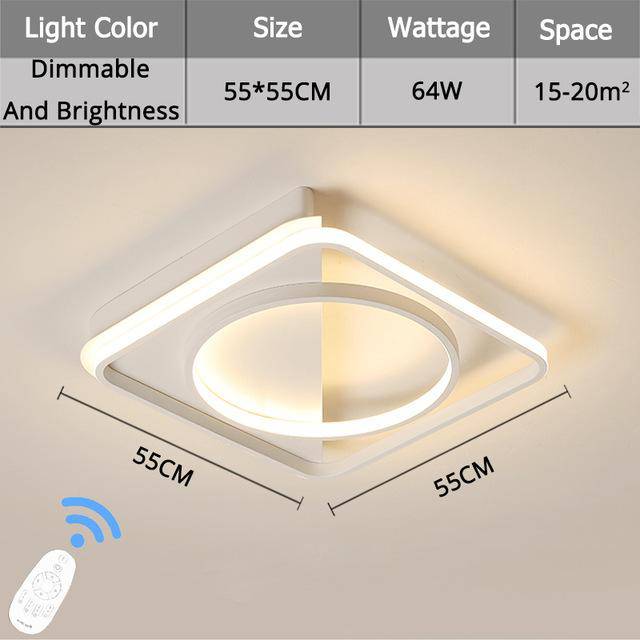 Plafonnier design LED cercle dans carré