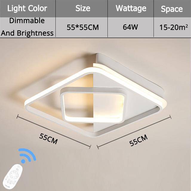 Plafonnier design LED cercle dans carré