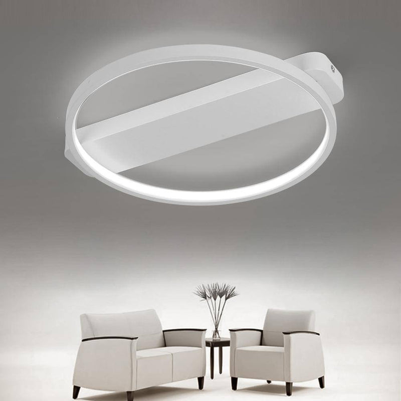 Plafonnier design LED cercle ou carré sur socle (noir ou blanc)