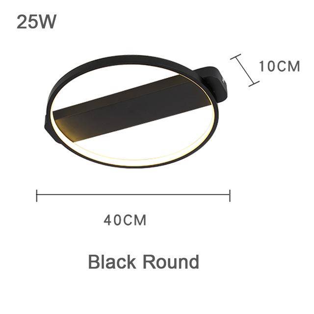 Plafonnier design LED cercle ou carré sur socle (noir ou blanc)