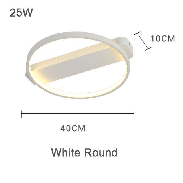 Plafonnier design LED cercle ou carré sur socle (noir ou blanc)